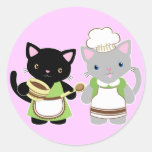 Yoyo and Suki Neko baking kitties Sticker