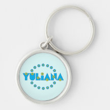 Yuliana in Flores Blue Keychain