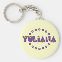 Yuliana in Flores Purple Key Chain