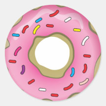 Yummy Doughnut with Icing and Sprinkles Stickers
