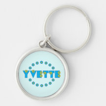 Yvette in Flores Blue Key Chain