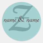 "z" monogram label sticker