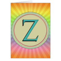 Z MONOGRAM LETTER GREETING CARDS