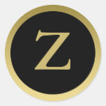 Z :: Monogram Z Elegant Gold and Black Sticker