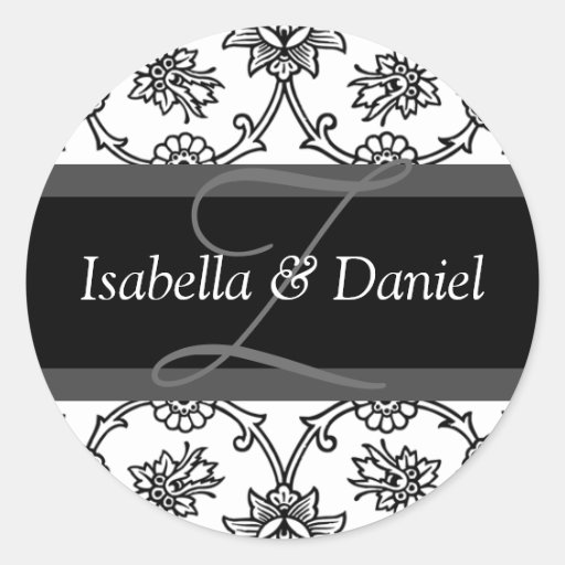 Z Monograms For Wedding Invitation Seals Stickers