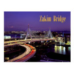Zakim Bridge, Boston at night Postcard