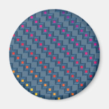 Zany abstract squares refrigerator magnet