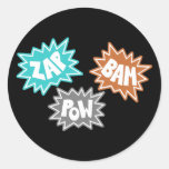 ZAP BAM POW Comic Sound FX - Orange Sticker