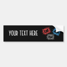 ZAP BAM POW Comic Sound FX - Original Bumper Stickers