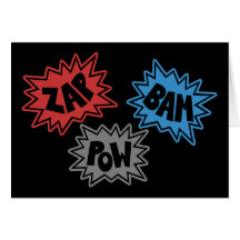 ZAP BAM POW Comic Sound FX - Original Card