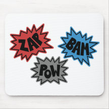 ZAP BAM POW Comic Sound FX - Original Mouse Pads