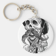 Zapatista  Calavera. c. early 1900's. Mexico. Key Chains