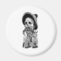 Zapatista  Calavera. c. early 1900's. Mexico. Refrigerator Magnet
