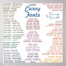 Zazzle's Curvy Fonts Print
