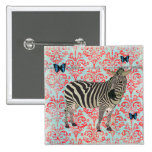 Zeb Boho Butterflies Damask Buttons buttons