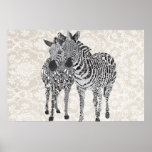 Zeb & Zenya Black & White Art Poster