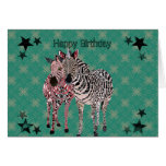 Zeb & Zenya II Green  Birthday Card