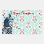 Zebra Art Christmas Present Sticker