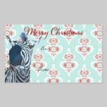 Zebra Art Christmas Present Sticker stickers