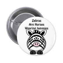 Zebra Art Pinback Button
