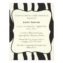 Zebra Baby Shower Personalized Invites