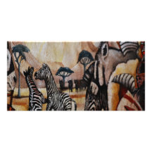 Zebra Mural Picture Card