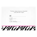 Zebra Pattern Response Cards Personalized Announcement