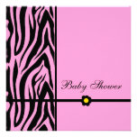 Zebra Pink-Baby Shower Girl invitations