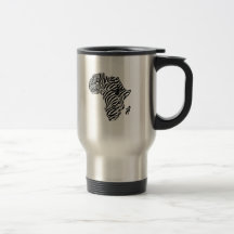 Zebra Print African Safari Africa Map Coffee Mug