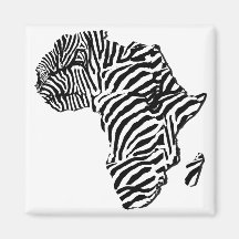 Zebra Print African Safari Africa Map Fridge Magnet