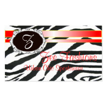 Zebra print business card