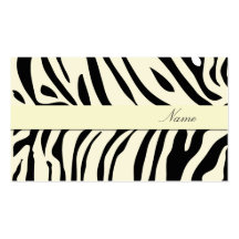 Zebra print business cards