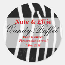 Zebra print Candy Buffet Sticker