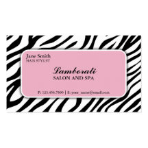 Zebra Print Fashion Hair Stylist Salon Pink Business Cards