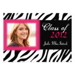 Zebra Print Hot Pink Photo Graduation Invite