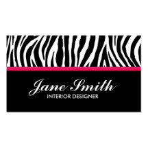 Zebra Print Modern Elegant Stylish Classy Business Card Templates