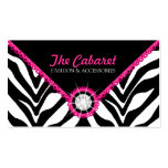 Zebra Print Pink Lace and Diamond Business Cards