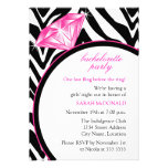Zebra Print & Ring  Bachelorette Party Invitation