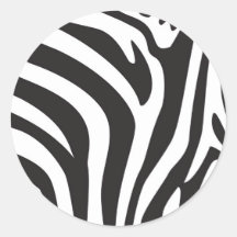 Zebra Print Round Sticker