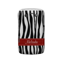 Zebra Print Skin Blackberry Bold Case Red Ribbon