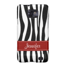Zebra Print Skin Samsung Galaxy S Case Red Ribbon