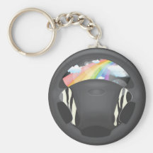 Zebra Print Steering Wheel Key Chain
