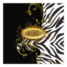 Zebra skin Birthday party Invitation