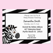 Zebra Stripe Baby Shower Invitation invitations
