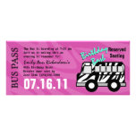 Zebra Stripe Bus Pass Birthday Party Custom Invitation
