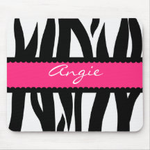 Zebra Stripes Pattern Personalised Name Mousepad
