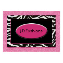 zebra stripes pink fur Chic Business Cards