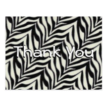 Zebra Thank You Postcard or any occasion