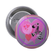 Zebra with Hearts. Buttons