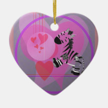 Zebra with Hearts. Ornament